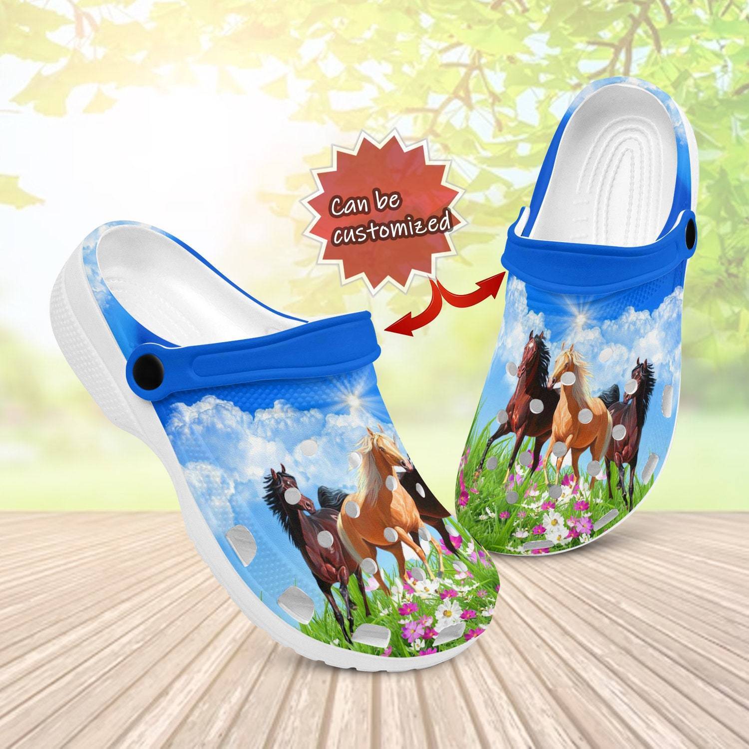 3D Horse All Over Printed Clogs A Customized Gift For Equestrians