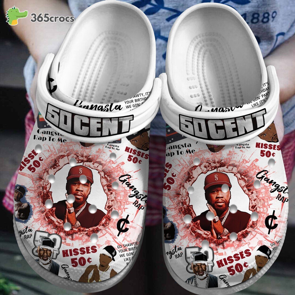 50 Cent Music Edition Premium Comfortable Crocs Clogs Shoes Hip Hop