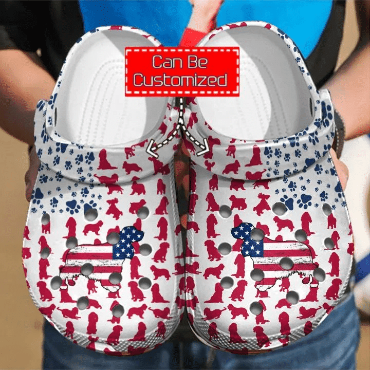 Animal Print Cocker Spaniel American Flag Clog Crocs Shoes For Men And Women 365crocs