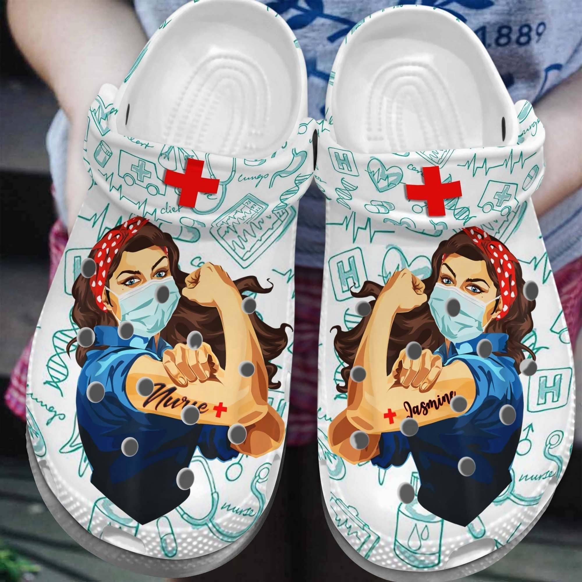 custom nurse crocs