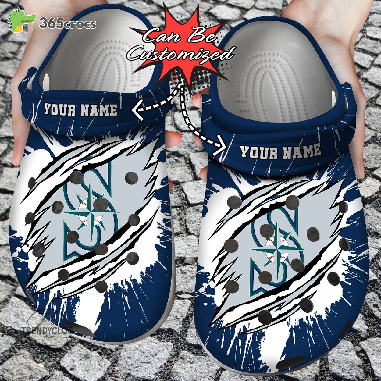 Baseball Personalized Seattle Mariners Ripped Claw Clog Shoes 365crocs