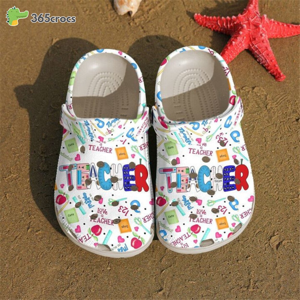 Celebrate Educator Passion Love Life Pattern Inspired Teacher Clog