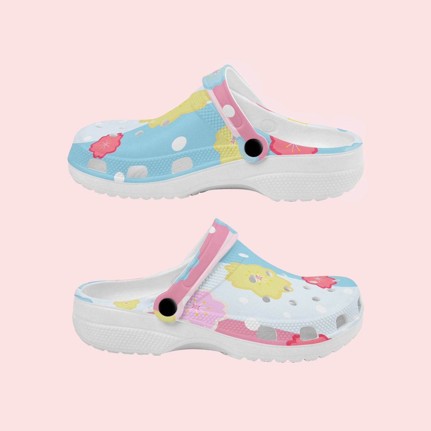 Crocs With Flower Print // Clogs // Nurse Clogs // SlipIns // Mules // Comfortable Shoes For