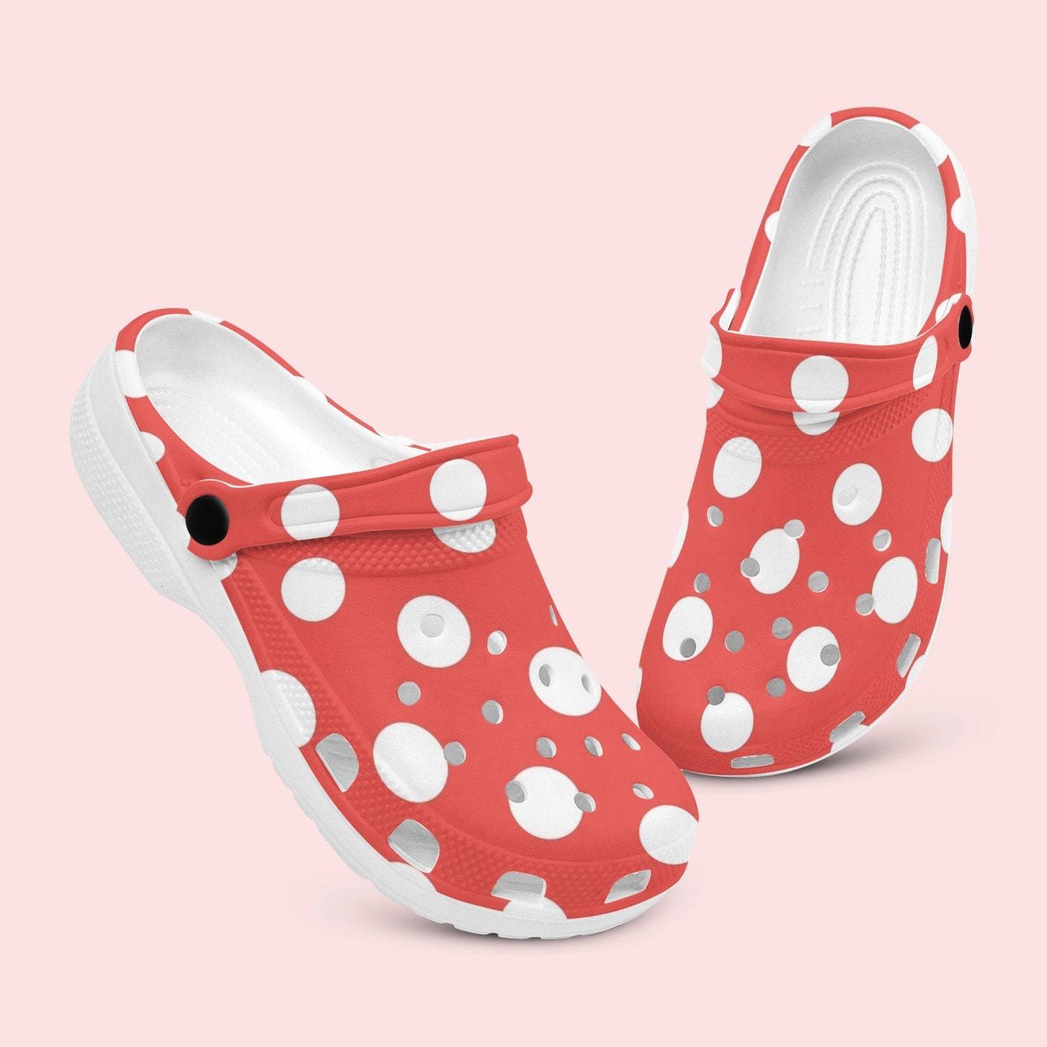 Crocs With Polka Dots // Clogs // Nurse Clogs // SlipIns // Mules // Comfortable Shoes For