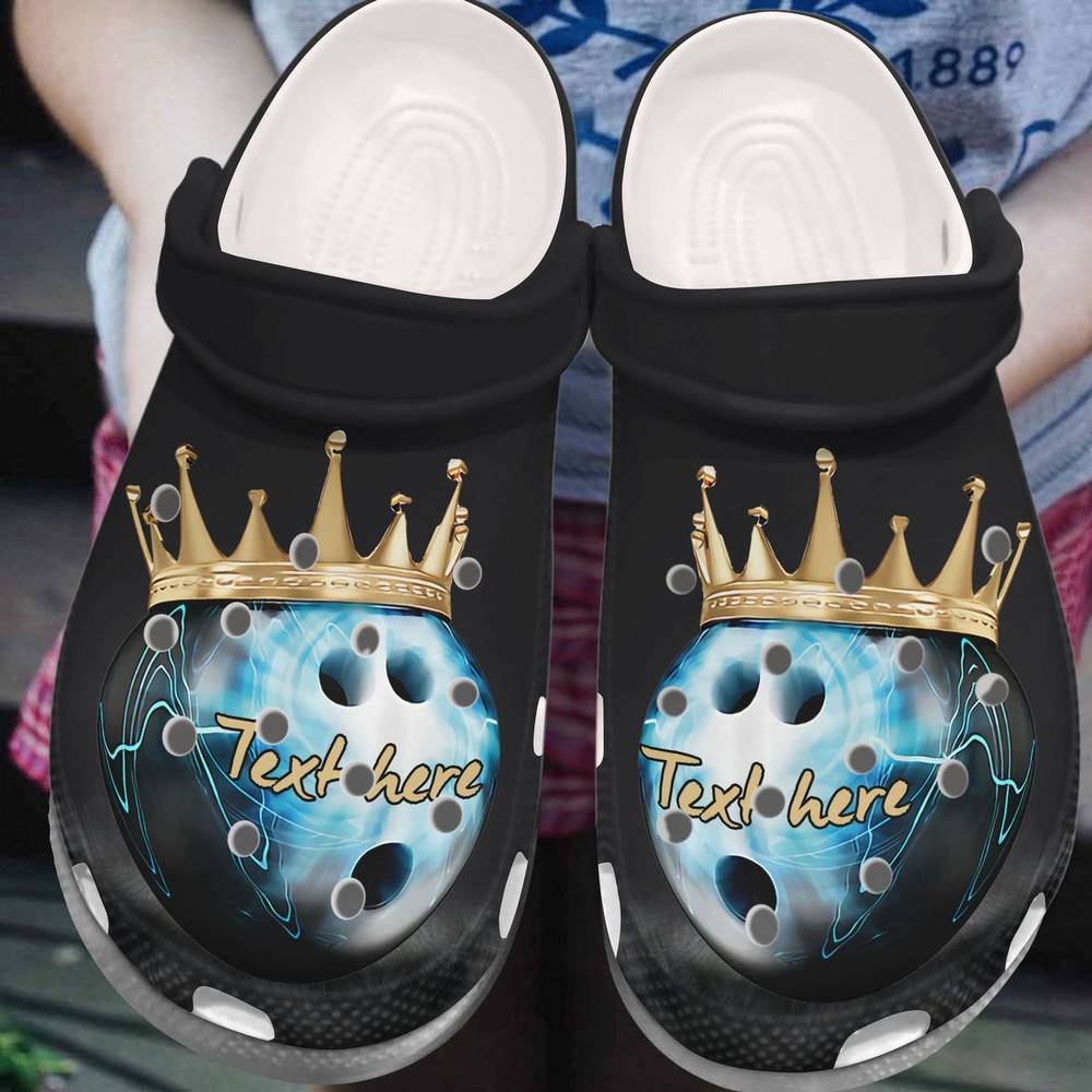 Custom Text Bowling King Clogs Crocs Shoes 365crocs