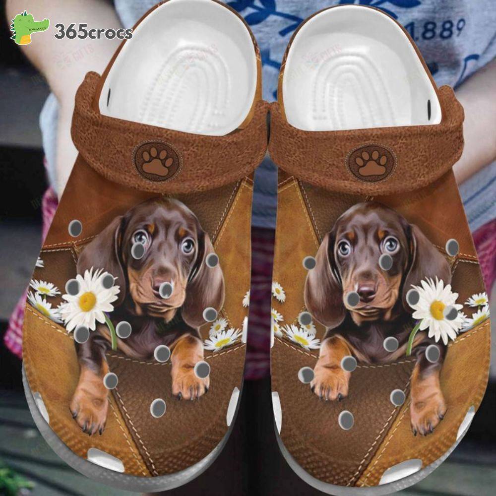 Dachshund And Daisy Croc, Dachshund Classic Clog, Funny Dog Croc, Cute