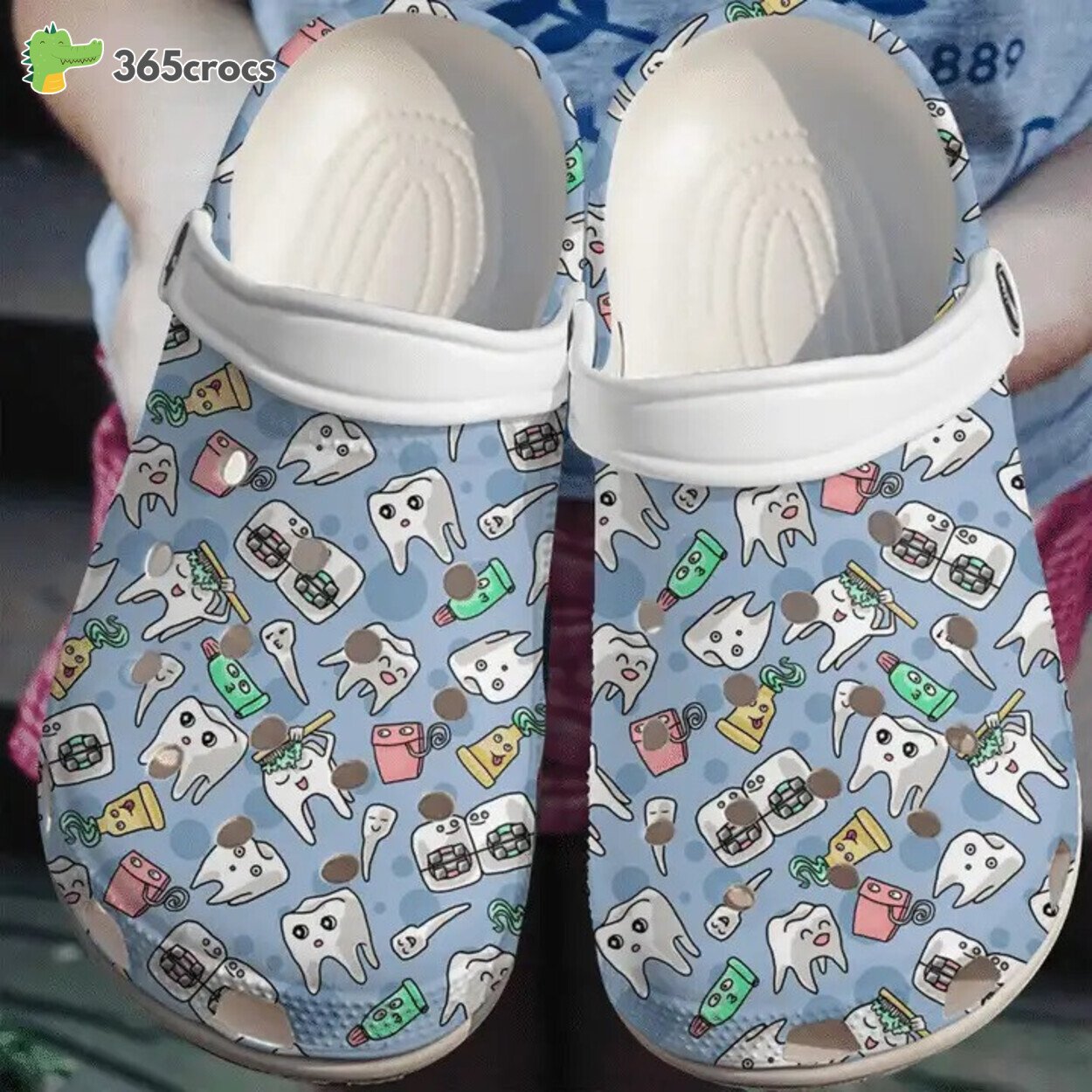 Dentist Themed Clogs Featuring Doctor Teeth Patterns Honoring Oral Care