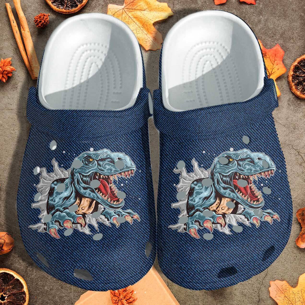 Dinosaur T Rex Custom Crocs Clog Shoes Funny Dinosaur Outdoor Shoe
