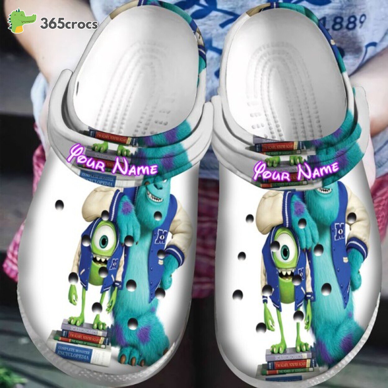 Disney Pixar Sulley Mike V4 Monsters Inc Uni Custom Crocs Shoes 365crocs