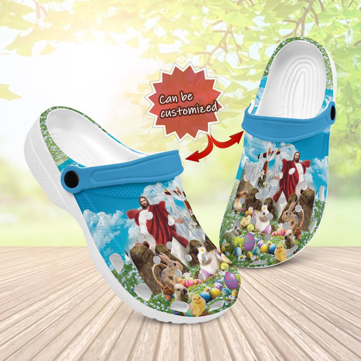 Jesus Lion Portrait Personalized Name Clogs Inspirational Footwear