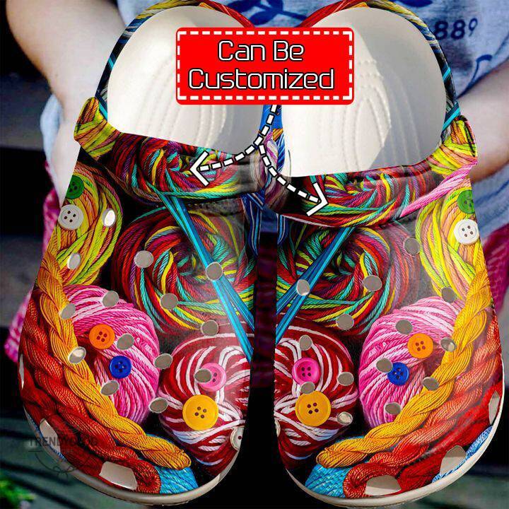 Knitting Personalized Knitting Colorful Yarn Clog Crocs Shoes 365crocs