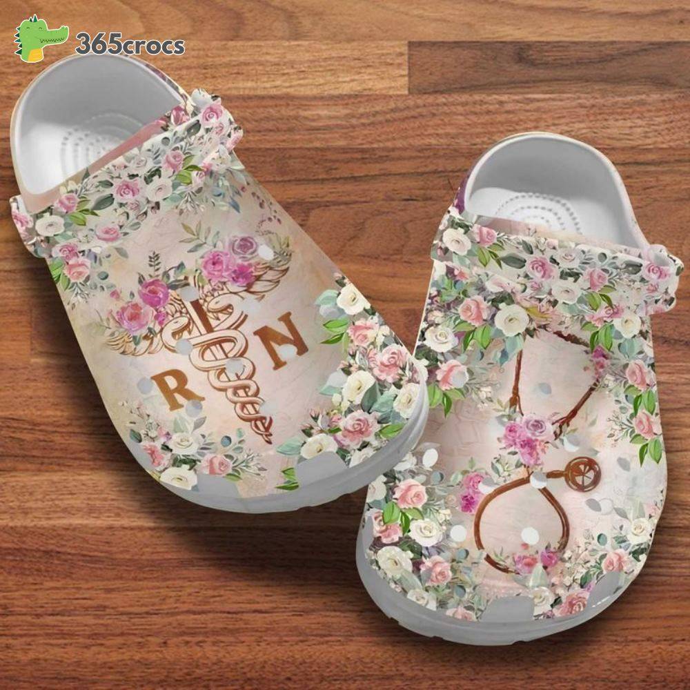 Nurse Wings Floralnurse Caduceus Flower Nurse Lovers Gift Crocs Clog