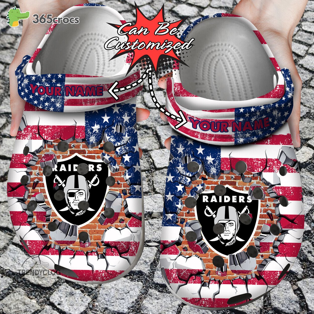 Personalized Los Angeles Raiders Football Team Crocs Clog Custom Name