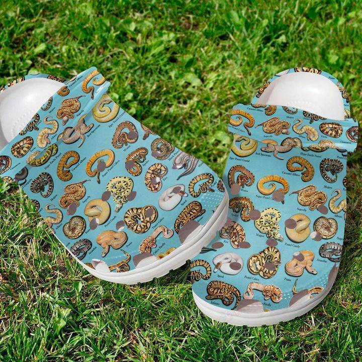 snakeskin print crocs