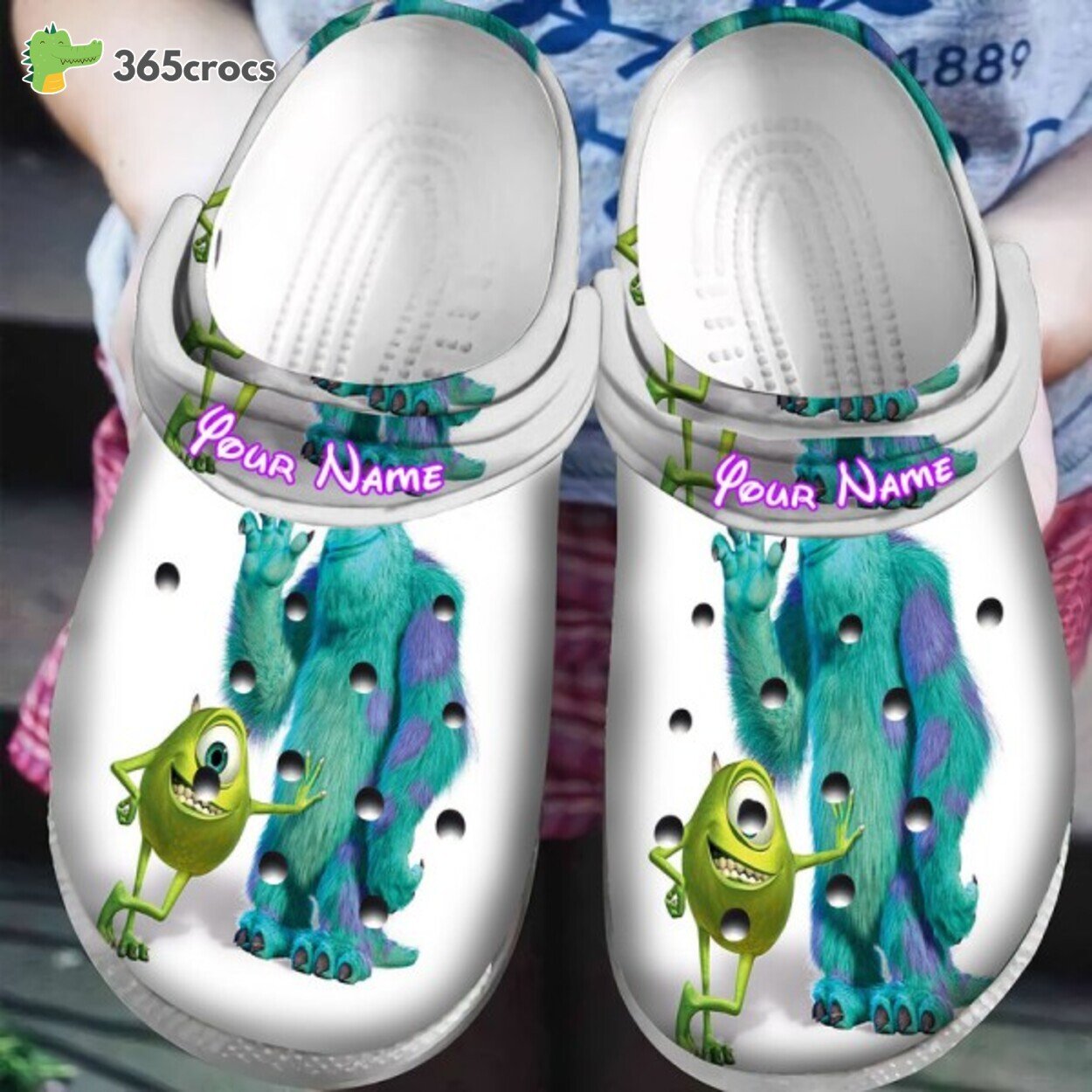 Sulley Mike V14 Pixar Monsters Inc University Custom Crocs Shoes