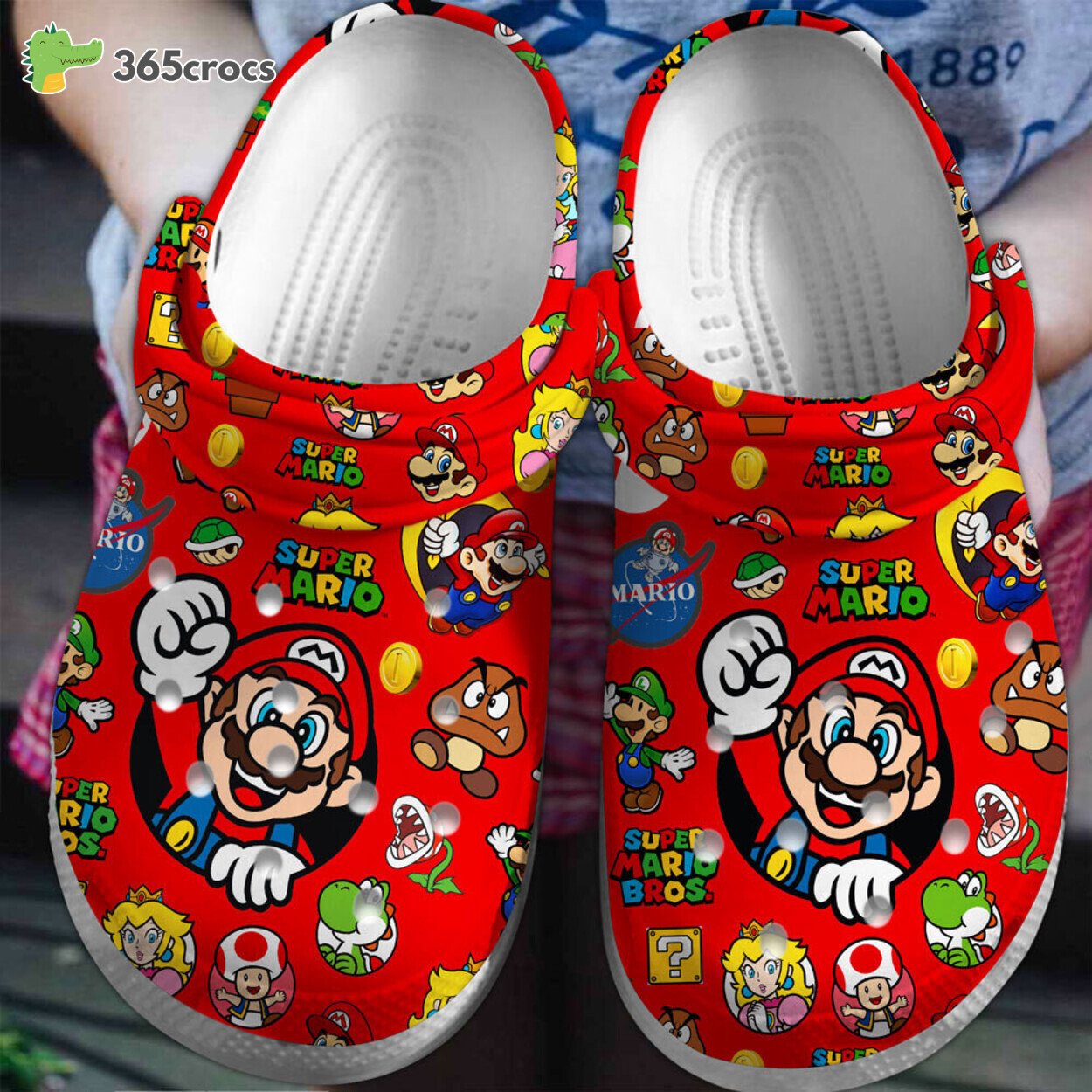 Super Mario Enthusiast Comfortable Premium Crocs Clogs Shoes Game