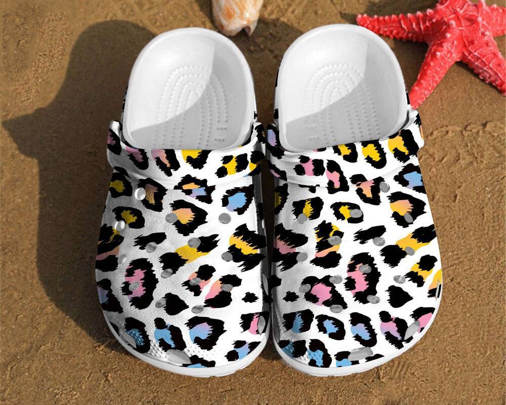 platform cheetah crocs